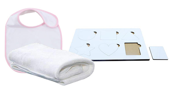sublimation blank baby products - bibs - blankets - toys