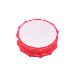 Plastic Herb Grinder Sublimation Blank in pink with a white customizable top, ideal for personalizing spice grinders or herb accessories.