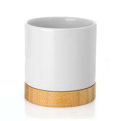 Flower Pot with Bamboo Base