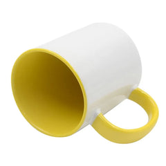 11oz Inner and Handle Colour Mug-Yellow