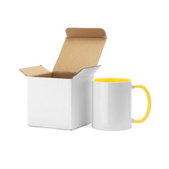 11oz Inner and Handle Colour Mug-Yellow