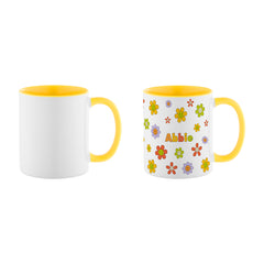 11oz Inner and Handle Colour Mug-Yellow