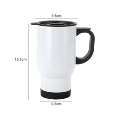 14 oz Stainless Steel Travel Mug white