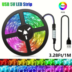 USB RGB LED Strip Light (3-Button Control)