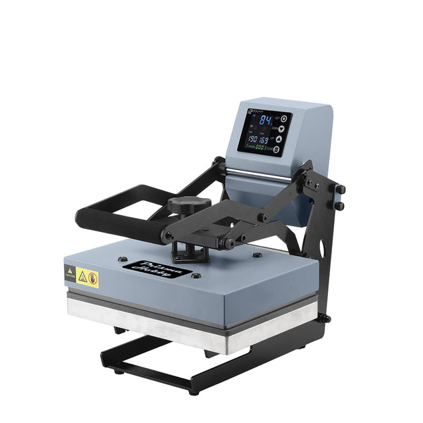 Galaxy A4 Prisma Hobby Press GS-805 in grey with digital control panel, ideal for sublimation and vinyl heat transfers in compact workspaces.