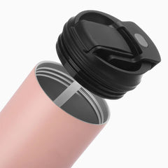 Pink 20oz sublimation skinny tumbler with black lid and straw for laser engraving