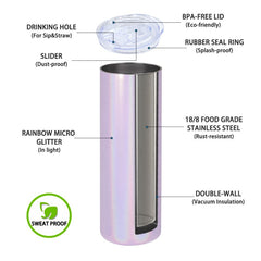 20oz Stainless Steel Tumbler - Sparkle Purple