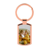 Sublimation blank rose gold oblong keyring