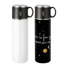 500ml Stainless Steel Bottle with Cup Lid - White