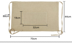 Burlap Adult Waist Apron With Pocket