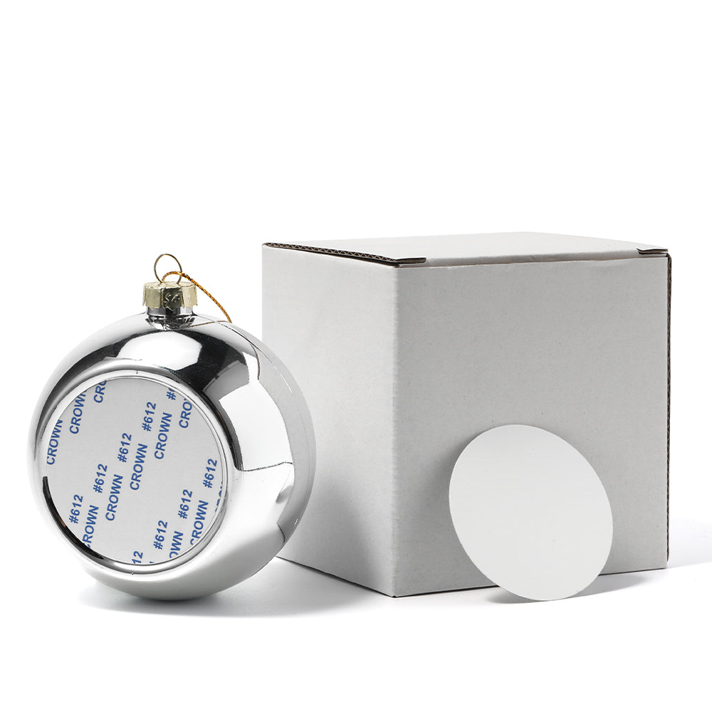 silver sublimation christmas bauble