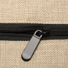 Dark Linen Cosmetic Bag With Black Base 18.5 x 24
