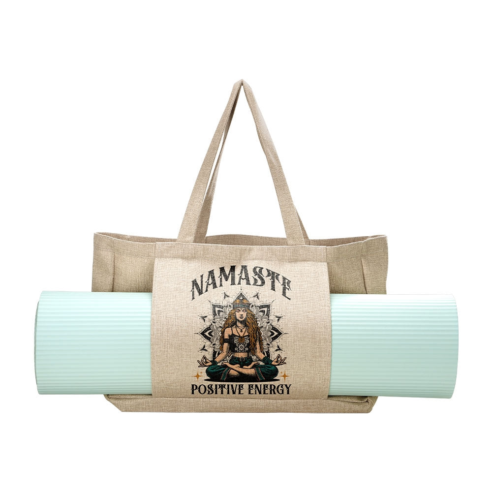 Sublimation Dark Linen Yoga Tote Bag