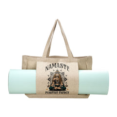 Sublimation Dark Linen Yoga Tote Bag