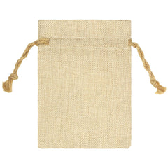 Faux Burlap Drawstring Bag - 12 x 17 cm