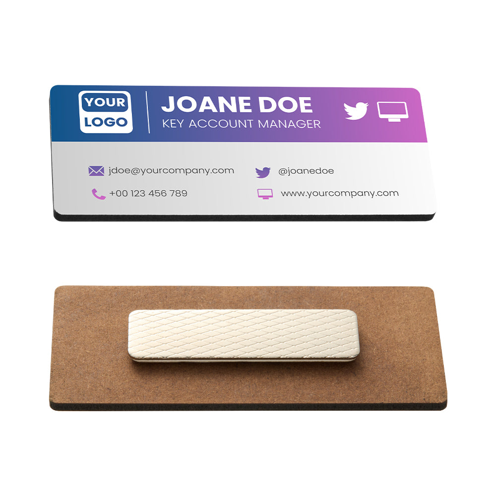 MDF Name Badge with magnet