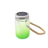 Mason Jar with Solar Powered Lights - Green