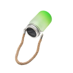 Mason Jar with Solar Powered Lights - Green