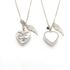 Memorial Urn Cremation Necklace - Pink Birthstone