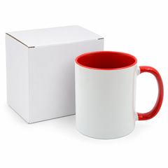 11oz Red Coloured inner mug and handle + mug box