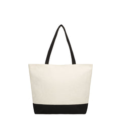 Natural Linen Shopping Bag With Black Base 36 x 48