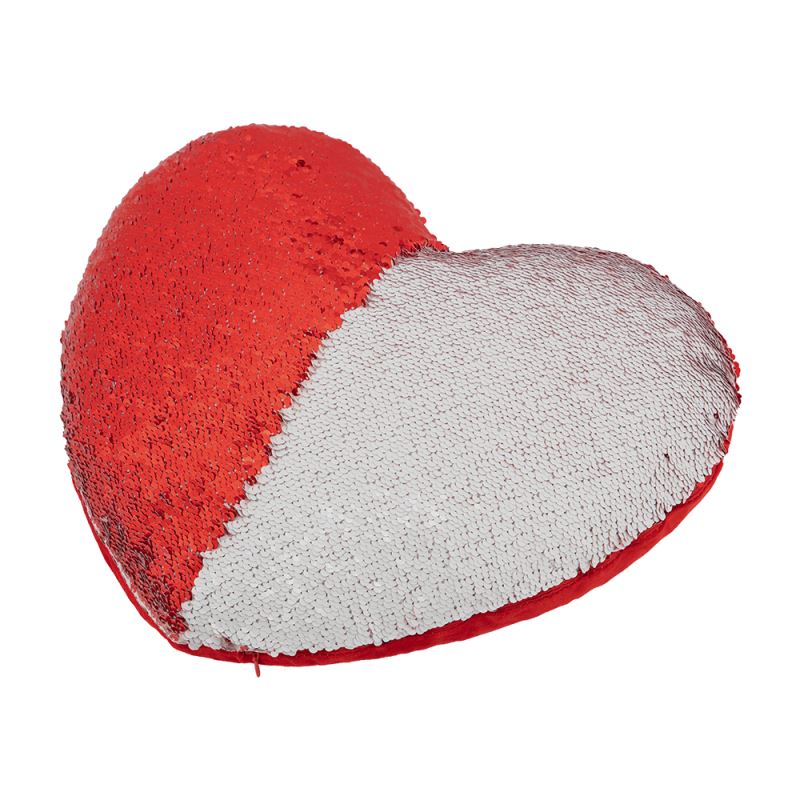 Red Heart Sequin Cushion cover