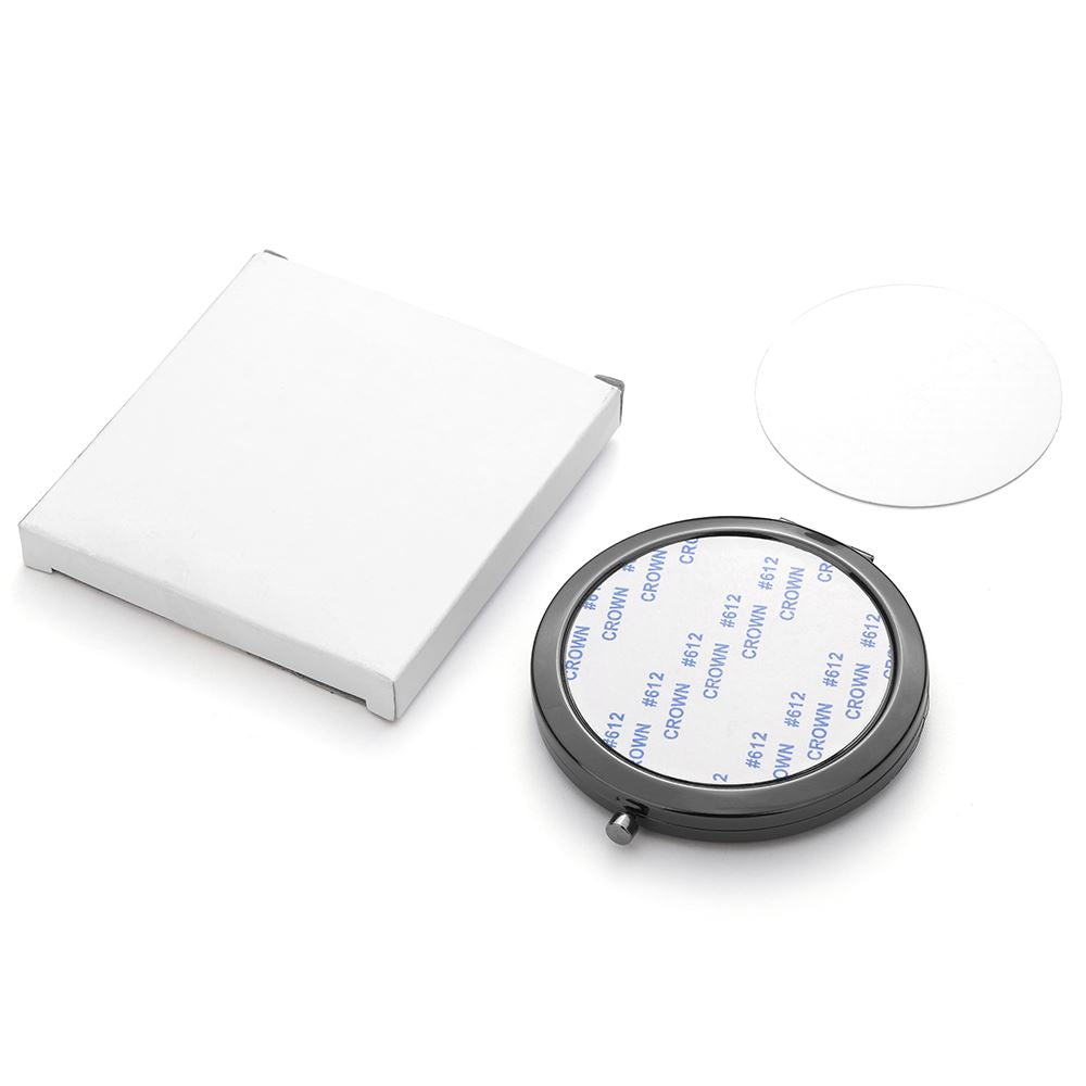 Sublimation blank smoked black pocket mirror