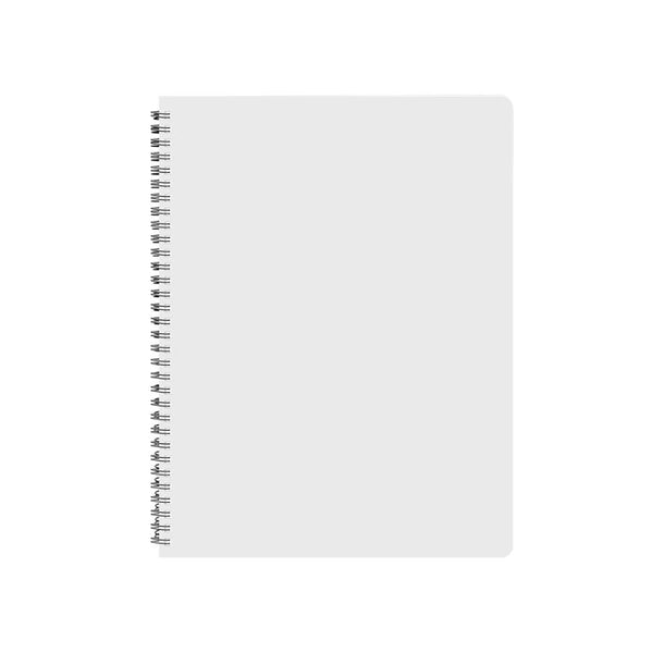 Blank A4 spiral notepad with plastic cover for sublimation or laser engraving