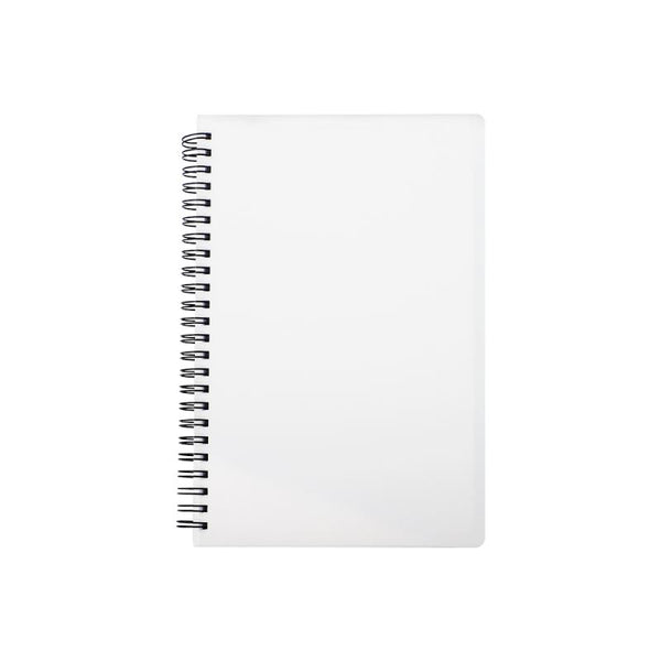 blank A5 spiral notepad with plastic cover for sublimation and laser engraving