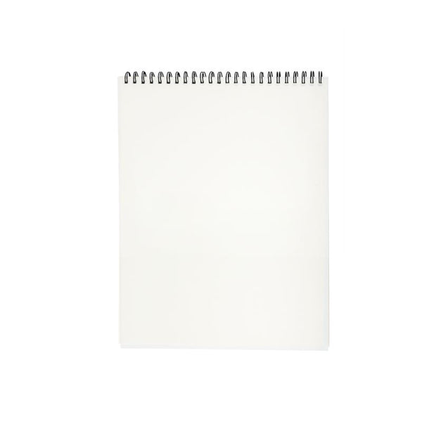 A4 spiral sketchpad with blank pages and plastic cover for sublimation or laser engraving