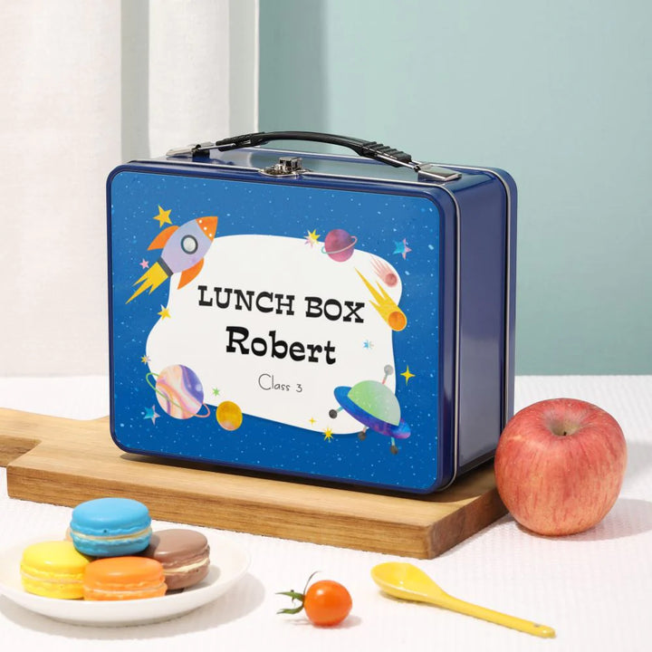 blue personalised sublimation lunch box