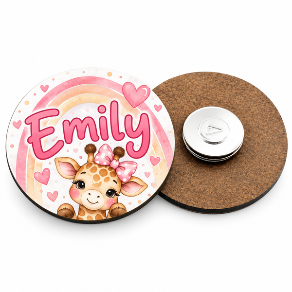 MDF Round Name Badge + Magnet