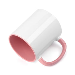 pink inner and handle mug