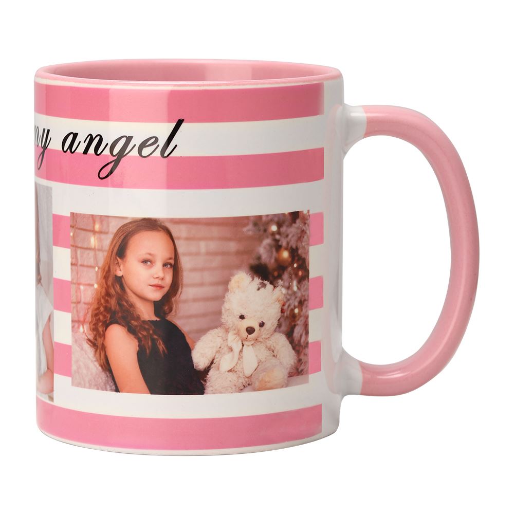pink inner and handle mug