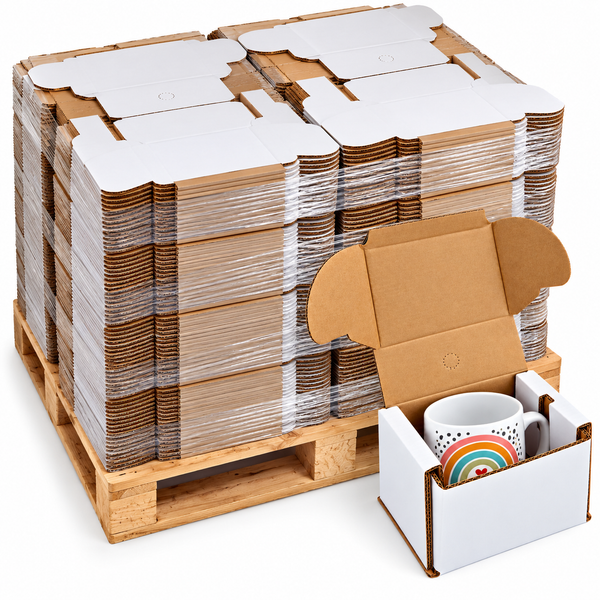 Full Pallet 2,800 x Smash Proof Mug Shipping Gift Box - White Outer