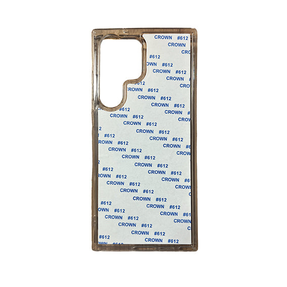 Galaxy S23 Ultra - SubliFlex rubber blank sublimation case in clear with white printable insert, ideal for custom phone case printing.
