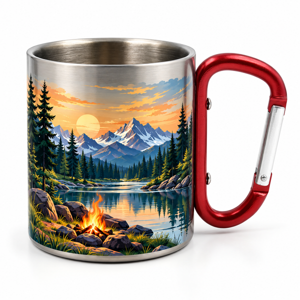 8oz Stainless steel carabiner mug