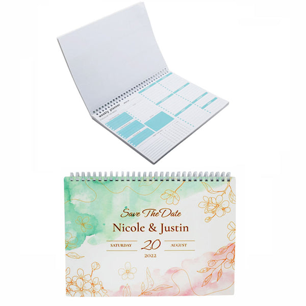 Sublimation Weekly Planner - Green with spiral binding and customizable cover, ideal for organizing weekly tasks, goals, and appointments.