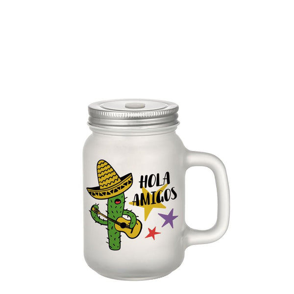 matte mason jar with straw