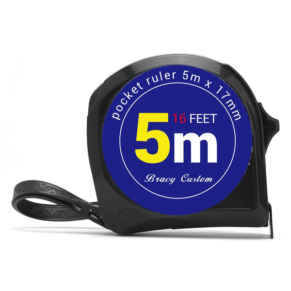 Black 5 meter pocket tape measure for sublimation and laser engraving projects