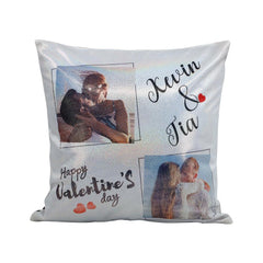 Rainbow Silver Glitter Cushion Cover - 40 x 40