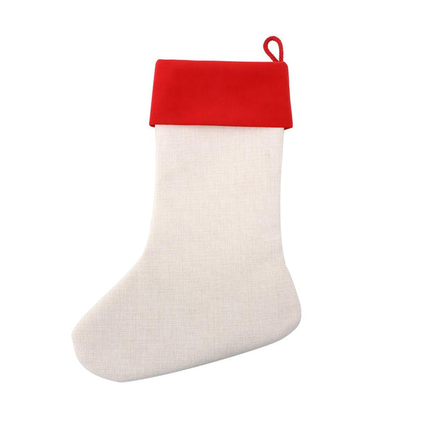 Sublimation blank Linen Red Christmas Stocking - 30 x 45 cm