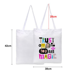 White Polyester Tote Shopping Bag - 38cm x 42cm