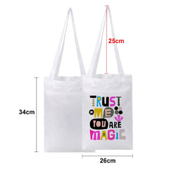 White Polyester Tote Shopping Bag - 26cm x 34cm