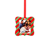 Aluminium Xmas Decoration - Double Sided - Fancy Square