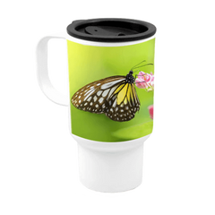 14 oz Plastic Travel Mug white sublimation mug