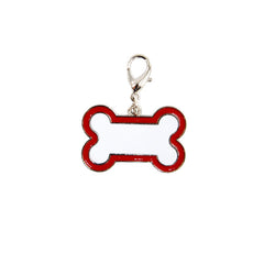 Dog Tag Bone Shape - Red