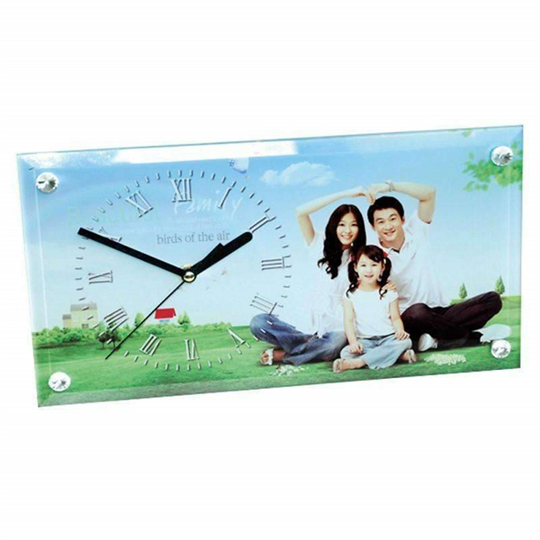 30 x 16 Rectangle Glass Clock sublimation blanks