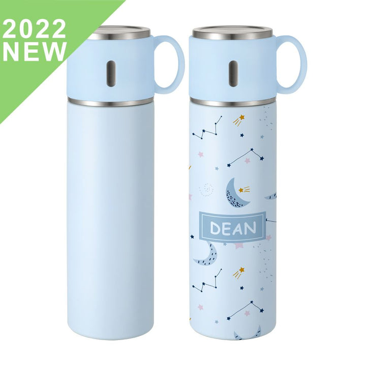 500ml Stainless Steel Bottle with Cup Lid - Blue