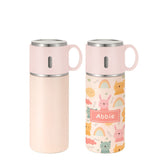 350ml Stainless Steel Bottle with Cup Lid - pink
